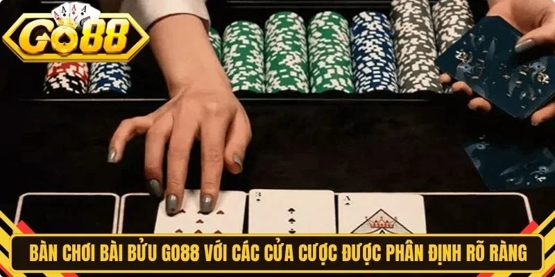 Bàn chơi bài bửu Go88 hiện đại với các cửa cược được phân định rõ ràng