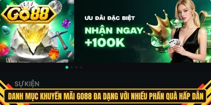 Danh mục khuyến mãi Go88 đa dạng với nhiều phần quà hấp dẫn