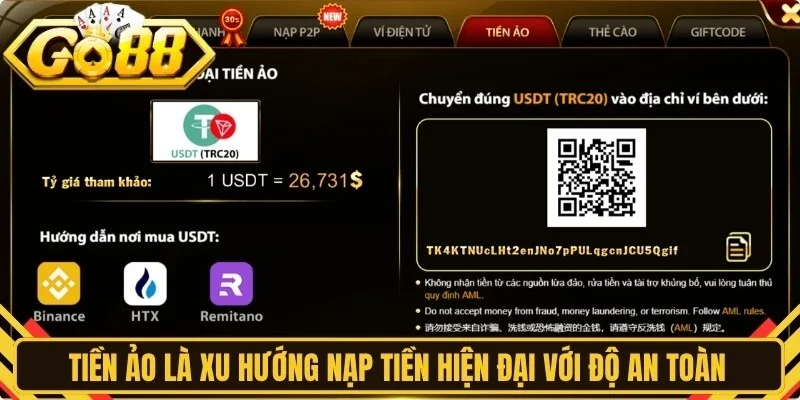 Tiền ảo là xu hướng nạp tiền hiện đại với độ an toàn được nâng cao